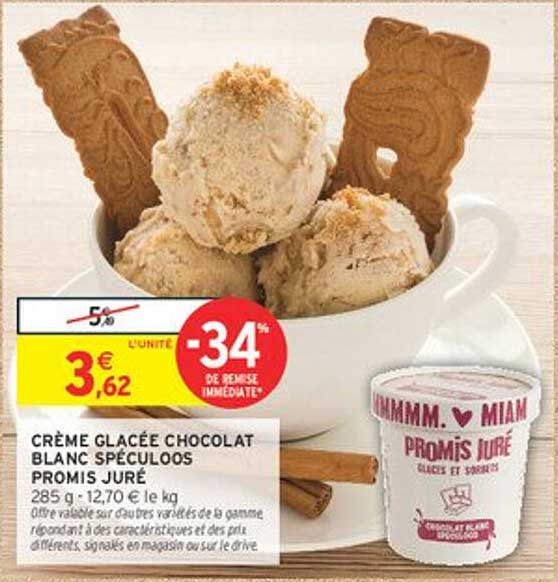CRÈME GLACÉE CHOCOLAT BLANC SPÉCULOOS PROMIS JURÉ