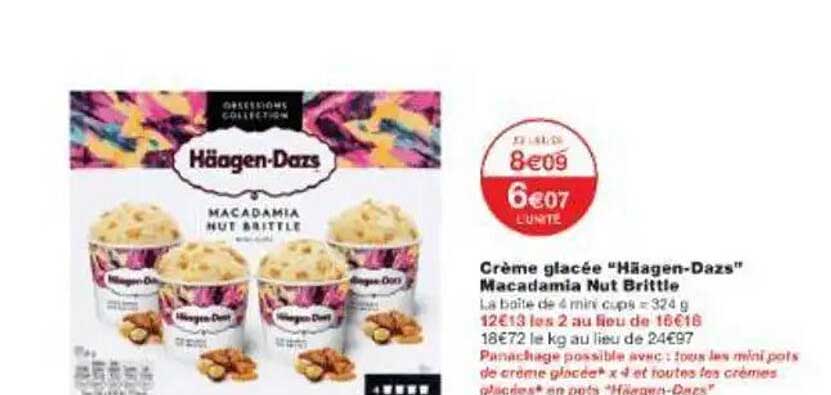 Crème glacée "Häagen-Dazs" Macadamia Nut Brittle