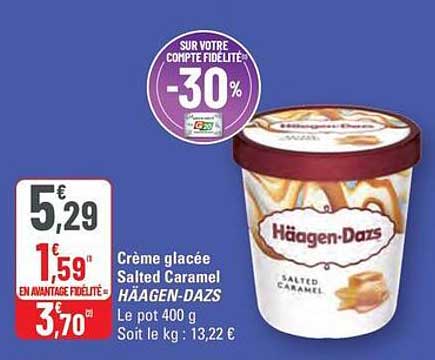 Crème glacée Salted Caramel HÄAGEN-DAZS