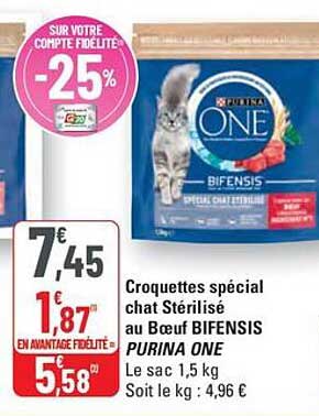 Croquettes spécial chat Stérilisé au Bœuf BIFENSIS PURINA ONE