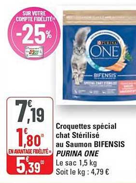 Croquettes spécial chat Stérilisé au Saumon BIFENSIS PURINA ONE