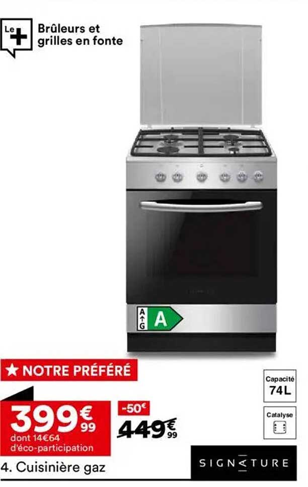 Cuisinière gaz 74L