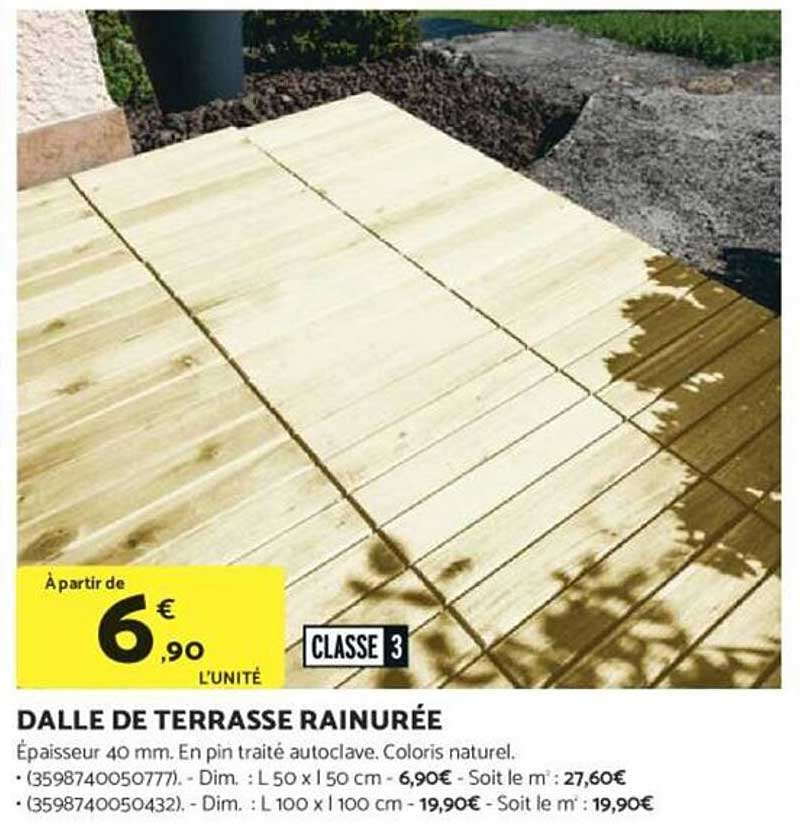DALLE DE TERRASSE RAINURÉE