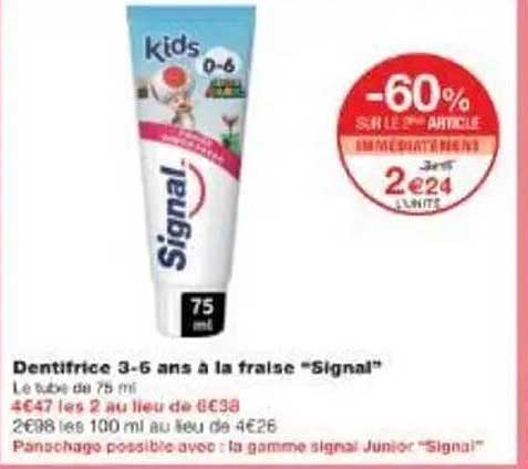 Dentifrice 3-6 ans à la fraise "Signal"