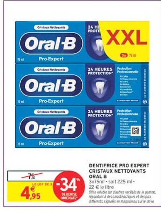 DENTIFRICE PRO EXPERT CRISTAUX NETTOYANTS ORAL B