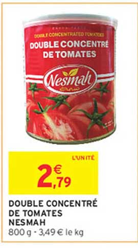 DOUBLE CONCENTRÉ DE TOMATES NESMAH