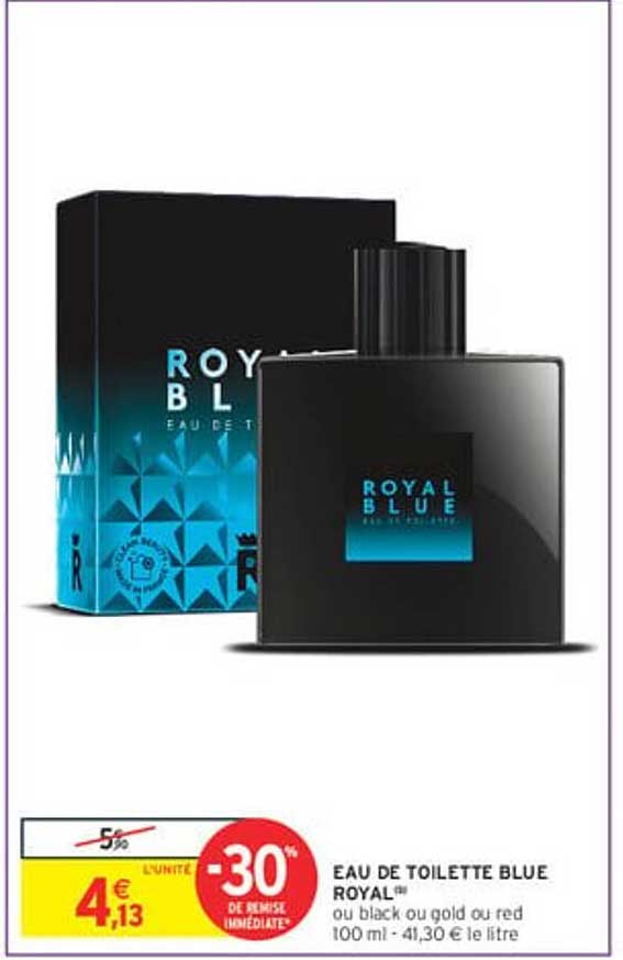 EAU DE TOILETTE BLUE ROYAL™ ou black ou gold ou red 100 ml - 41,30 € le litre