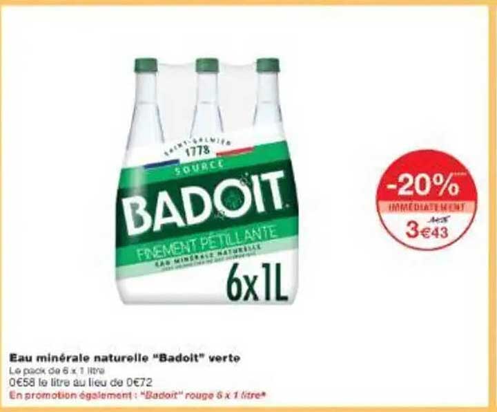 Eau minérale naturelle "Badoit" verte