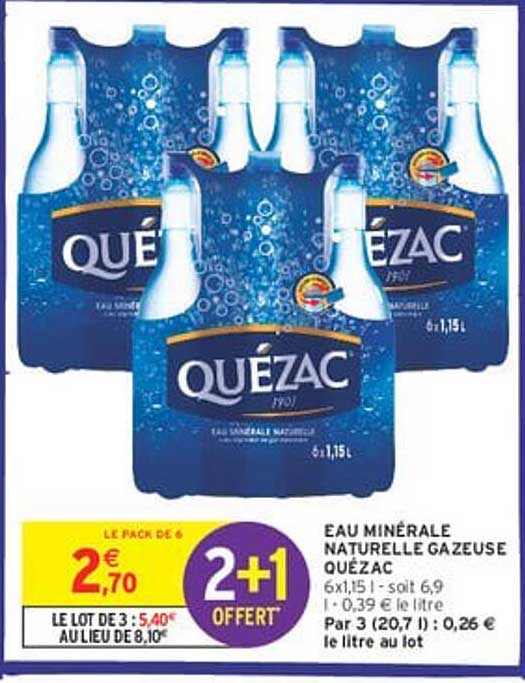 EAU MINÉRALE NATURELLE GAZEUSE QUÉZAC