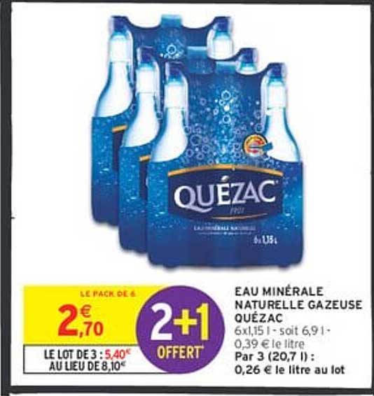 EAU MINÉRALE NATURELLE GAZEUSE QUÉZAC