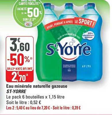 Eau minérale naturelle gazeuse ST-YORRE