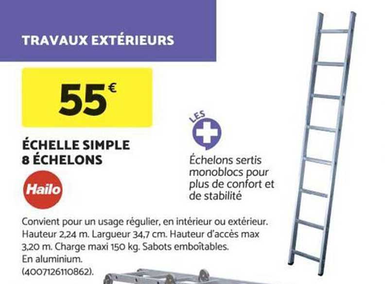 ÉCHELLE SIMPLE 8 ÉCHELONS