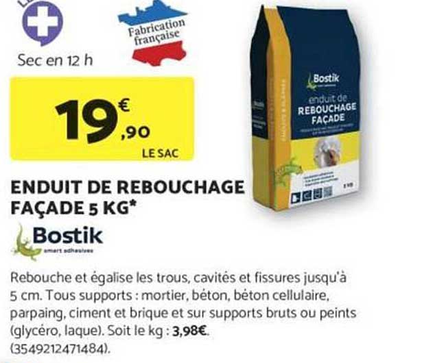 ENDUIT DE REBOUCHAGE FAçADE 5 KG*