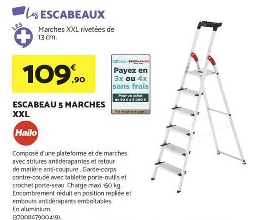 ESCABEAU 5 MARCHES XXL