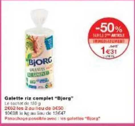 Galette riz complet "Bjorg"