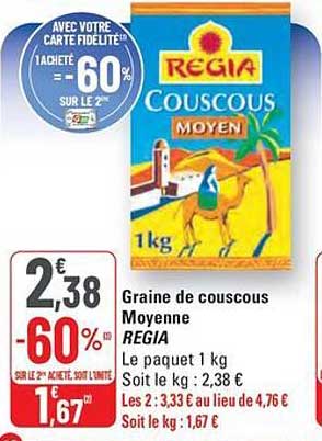 Graine de couscous Moyenne REGIA