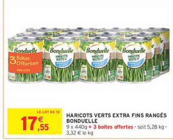 HARICOTS VERTS EXTRA FIN RANGÉS BONDUELLE