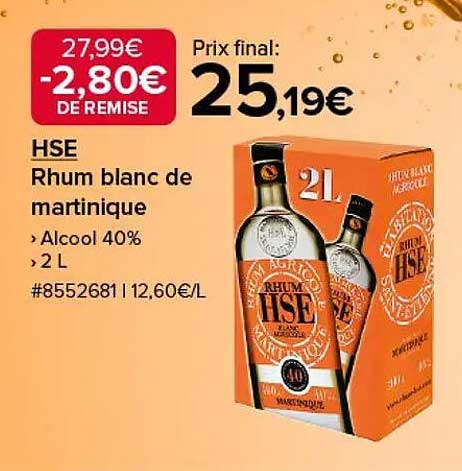 HSE Rhum blanc de martique