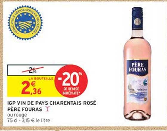 IGP VIN DE PAYS CHARENTAIS ROSÉ PÈRE FOURAS