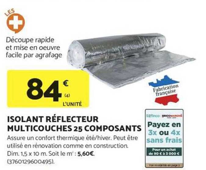 ISOLANT RÉFLECTEUR MULTICOUCHES 25 COMPOSANTS