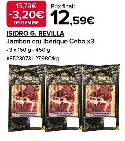 Jambon cru Ibérique Cebo x3