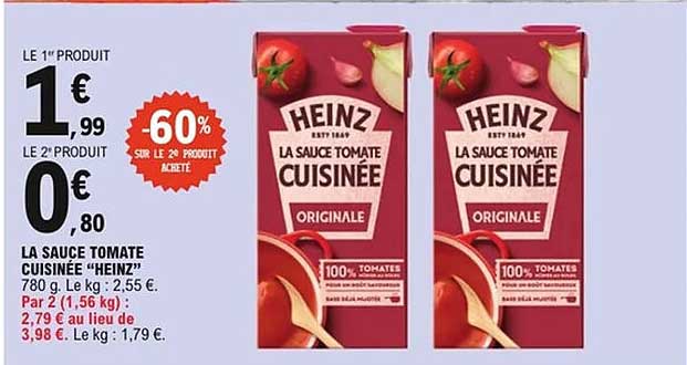 La sauce tomate cuisinée "HEINZ"
