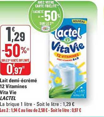 Lait demi-écrémé 12 Vitamines Vita Vie