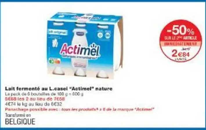 Lait fermenté au L.casei "Actimel" nature
