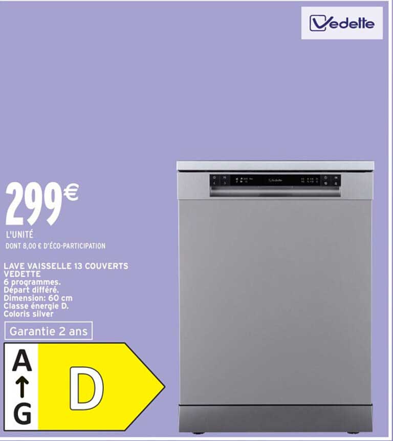 LAVE VAISSELLE 13 COUVERTS VEDETTE