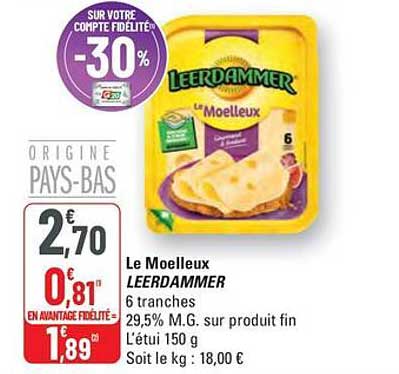 Le Moelleux LEERDAMMER 6 tranches