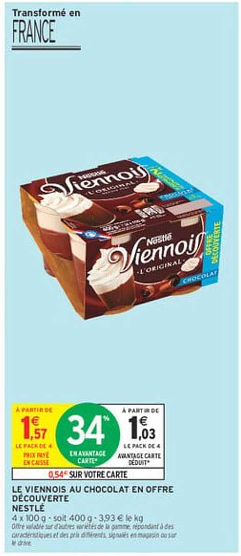 LE VIENNOIS AU CHOCOLAT EN OFFRE DÉCOUVERTE NESTLÉ