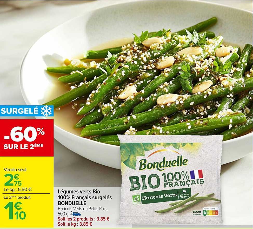 Légumes verts Bio 100% Français surgelés BONDUELLE