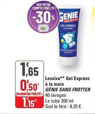 Lessive** Gel Express à la main GÉNIE SANS FROTTER