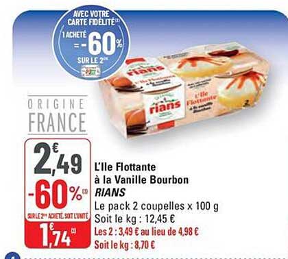 L'île Flottante à la Vanille Bourbon RIANS