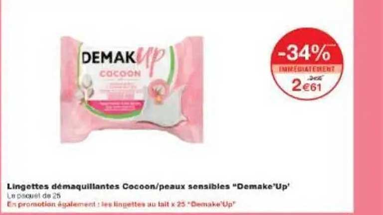 Lingettes démaquillantes Cocoon/peaux sensibles “Demak’Up”