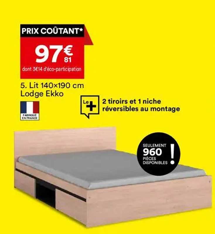 Lit 140x190 cm Lodge Ekko