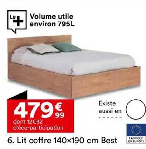 Lit coffre 140x190 cm Best