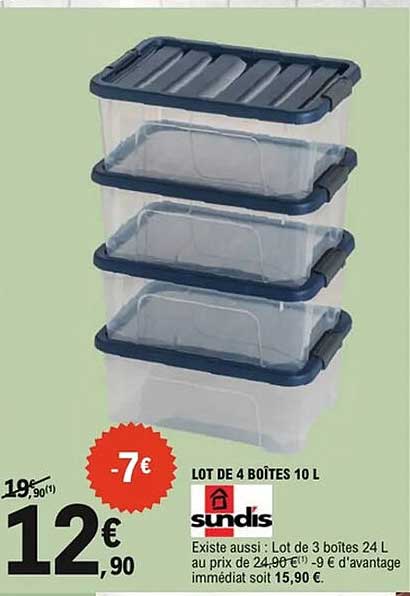 LOT DE 4 BOÎTES 10 L