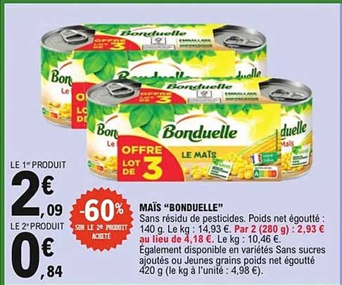 MAÏS "BONDUELLE"