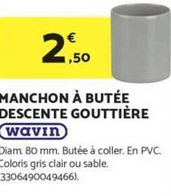 MANCHON À BUTÉE DESCENTE GOUTTIÈRE