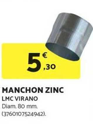 MANCHON ZINC LMC VIRANO Diam. 80 mm.