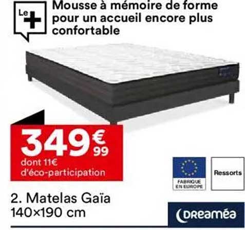 Matelas Gaïa 140x190 cm