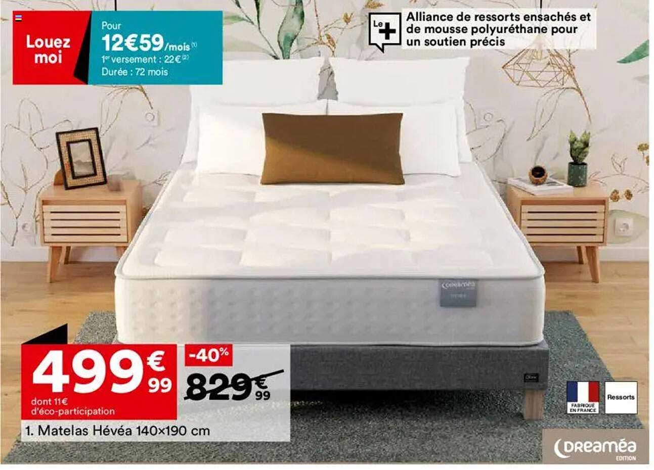 Matelas Hévéa 140x190 cm