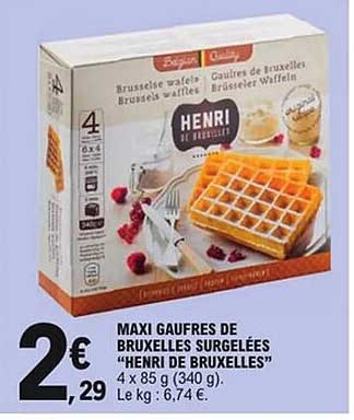 MAXI GAUFRES DE BRUXELLES SURGELÉES "HENRI DE BRUXELLES"