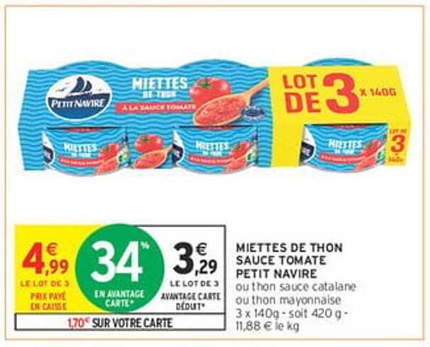 MIETTES DE THON SAUCE TOMATE PETIT NAVIRE