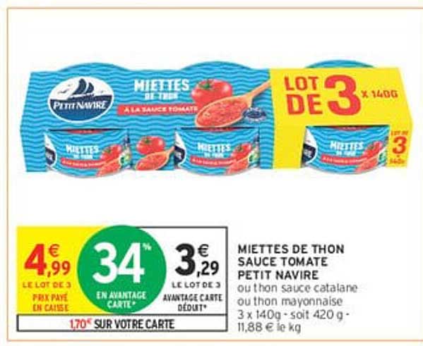 MIETTES DE THON SAUCE TOMATE PETIT NAVIRE