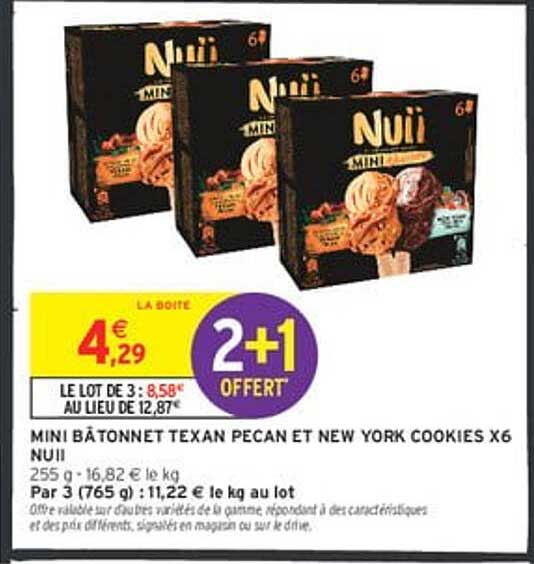 MINI BÂTONNET TEXAN PECAN ET NEW YORK COOKIES X6 NUII