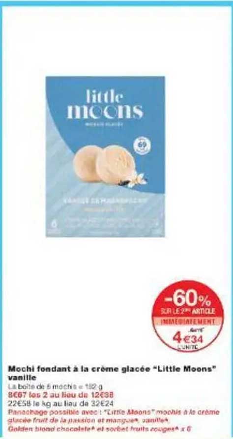 Mochi fondant à la crème glacée "Little Moons" vanille