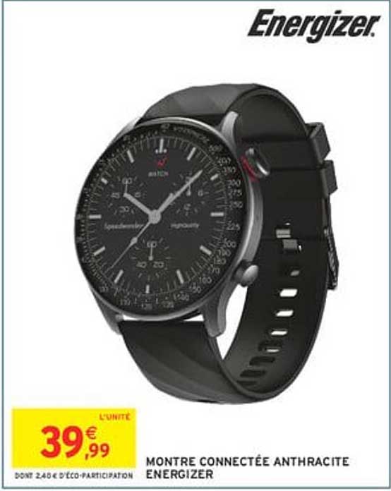 MONTRE CONNECTÉE ANTHRACITE ENERGIZER