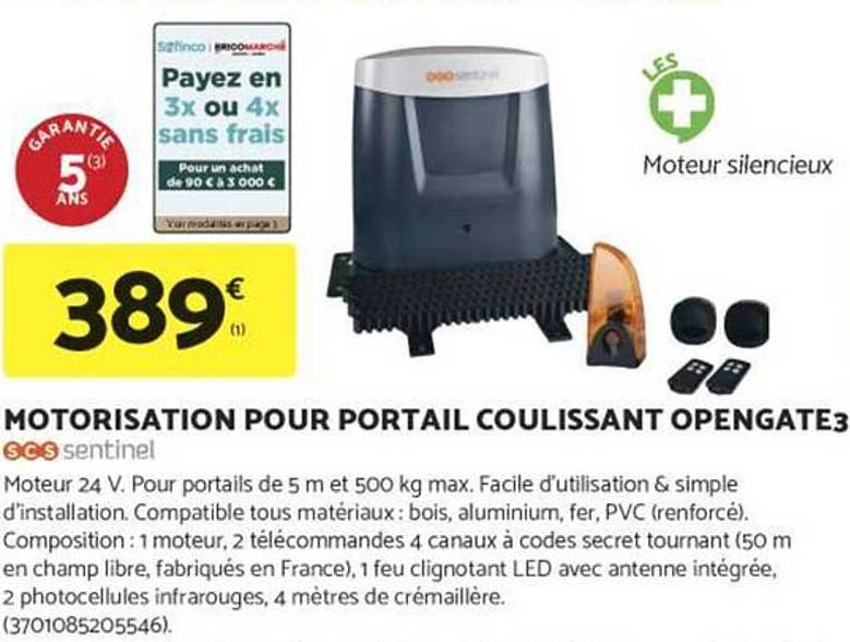 MOTORISATION POUR PORTAIL COULISSANT OPENGATE3